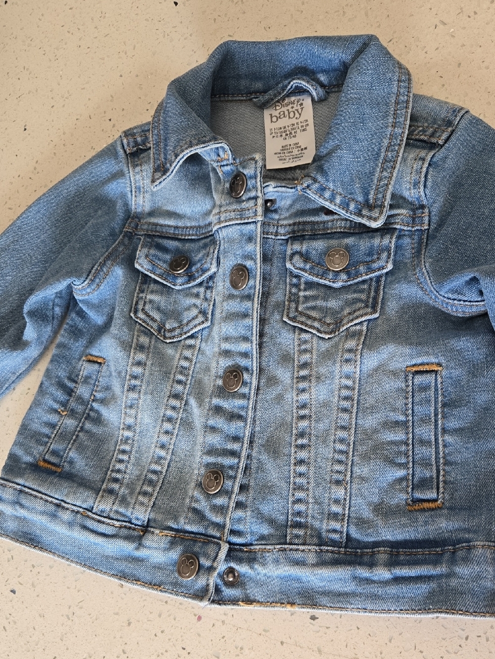 Disney Baby Light Blue Denim Jacket with Mickey Buttons
